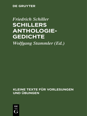 cover image of Schillers Anthologie-Gedichte